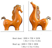 Ceramic Ornament Horse Statues – Dull Orange - iSurfaces
